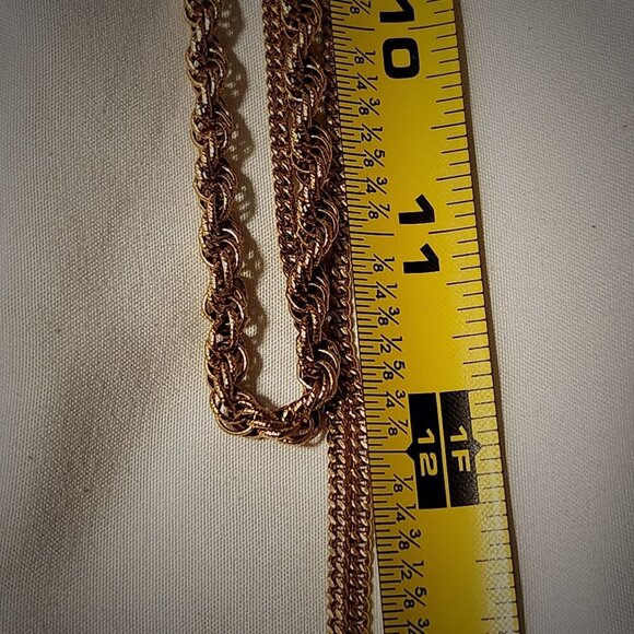 Vintage Monet Gold Tone Double Chain Rope Necklace 53" Single Wrap - Picture 7 of 7